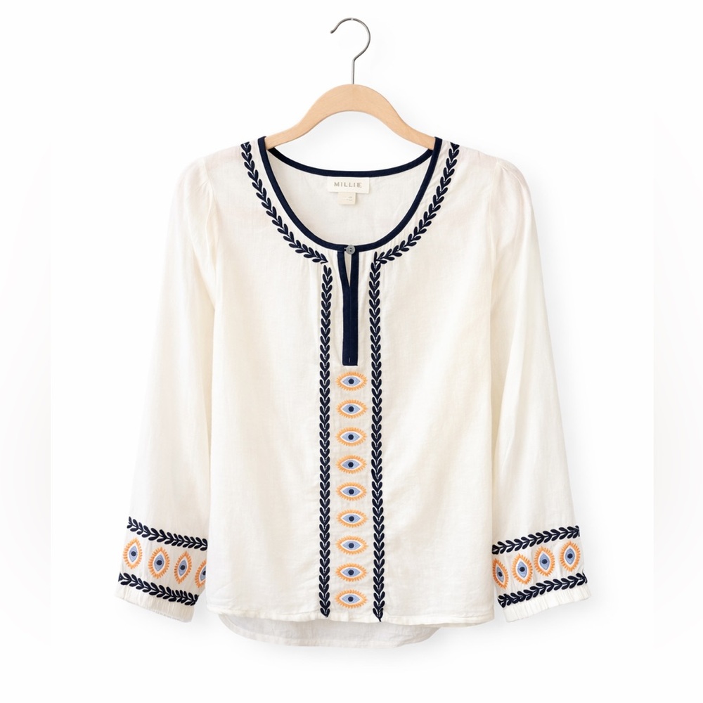 Christophe Sauvat Embroidered Boho Blouse – Size Small